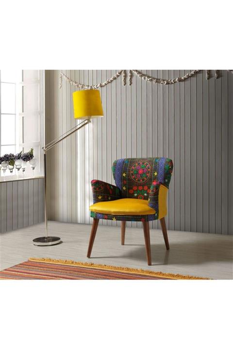 Vistaso Concept Etnik Desen Berjer, Salon, Balkon (Sarı)