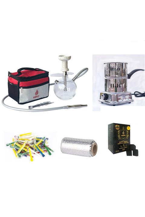 BSD GİFTED Kefo Bombus Nargile, Çelik Ocak 1kg Gold Kömür Sipsi Rulo Folyo