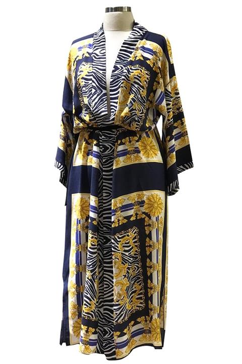 Magic Form 86515 Kadın Lacivert Desenli Viskon Pareo