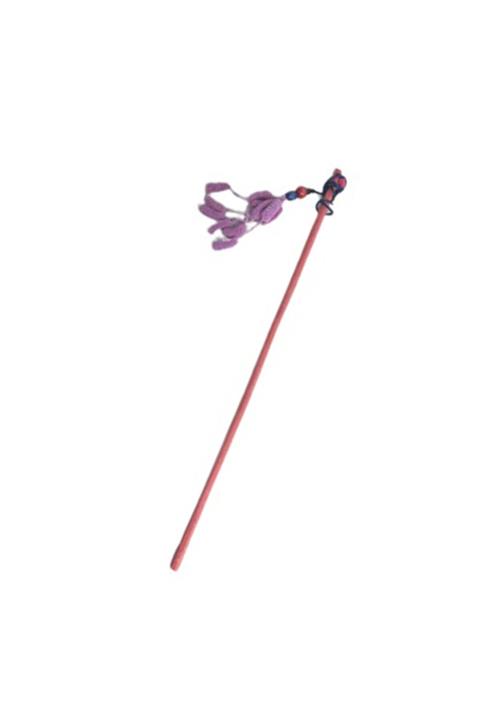 Glipet Tahta Saplı Kedi Oltası 90 cm Pembe