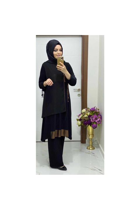 modasura 8091 K25 Şifon Sany Tunik Pantolon Takım