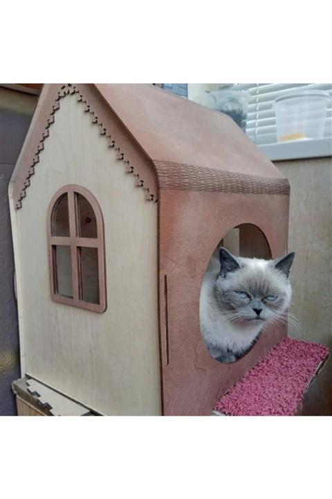 hdrlazerdizayn Ahşap Kedi Evi
