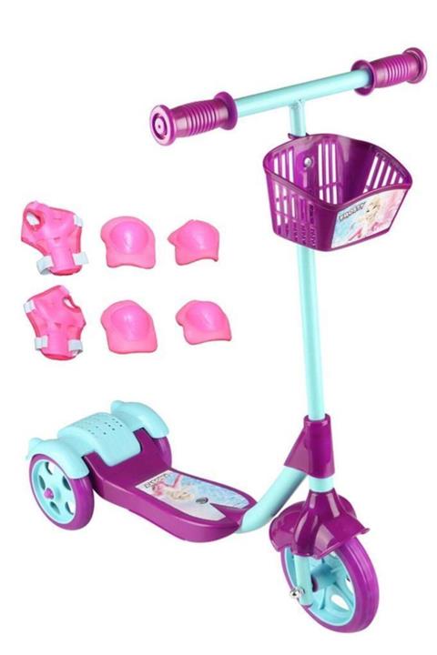 Liggo Erdm Çocuk Scooter 3 Tekerlekli Sepetli Frenli Koruyucu Hediyeli