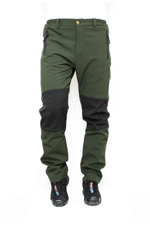 DRC Outdoor Unisex Haki Siyah Softshell Pantolon Su Rüzgar Geçirmez Polarlı