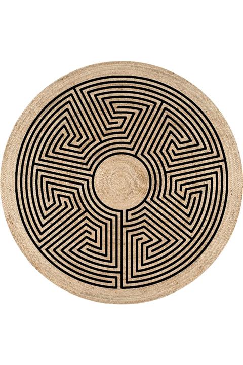 GARDENYA HOME Bolero Örgü 44 Minimal Çizgiler Jüt Örme Hasır Kilim