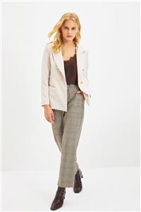 TRENDYOLMİLLA Bej Petit Düğmeli Blazer Ceket TWOAW22CE0486