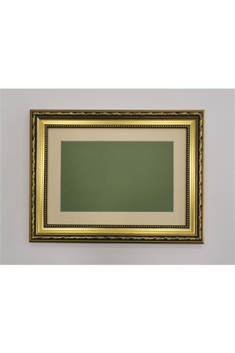 Tuğra Sanat Galerisi Standart A3 Çerçeve 29,7 X 42,0 Cm Iç Ölçü. 3,0 Cm Krem Paspartulu, Camlı Dekoratif Çerçeve