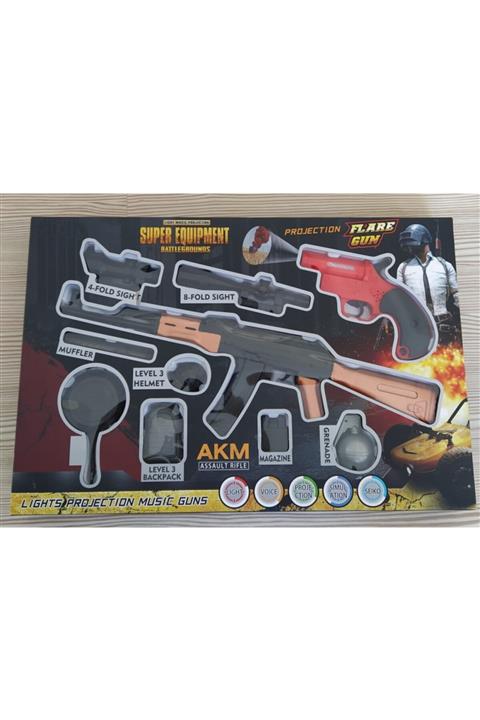 Mega Oyuncak Mega Pupg Akm Tüfek Seti 40 Cm Işıklı Ve Sesli Akm