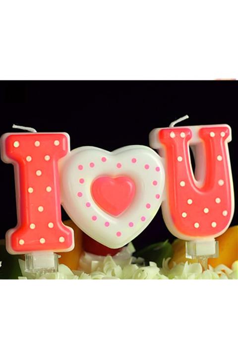 NO NAME I Love You Puantiyeli Pasta Mumu Kırmızı