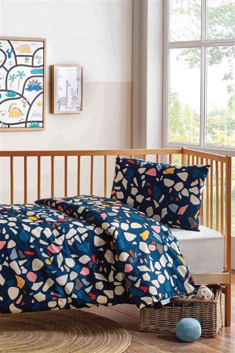 Hibboux Terazzo Bebek Nevresim Seti - Azure