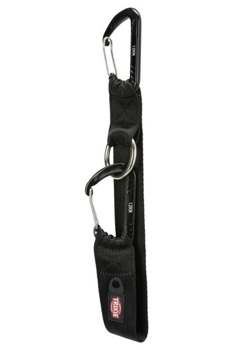 UCDKSHOP Trixie Köpek Emniyet Kemeri Bağlantı Kayışı, Karabinalı, 30cm/38mm, Siyah