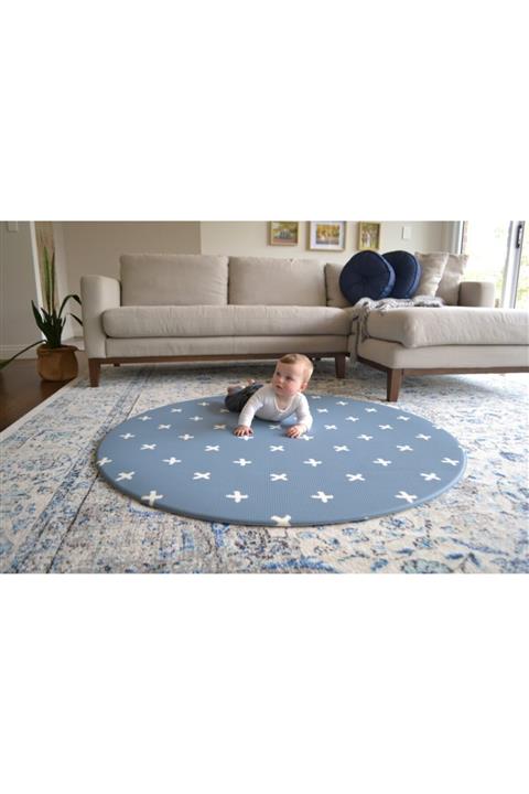 Mikro Australia Mikro Blue Crosses Oyun Matı Yuvarlak