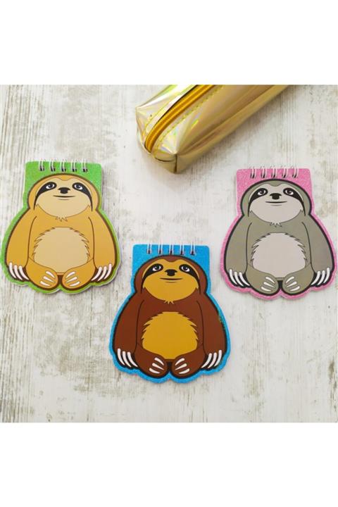 Şeker Ofisi Tembel Hayvan Simli Not Defteri Yılbaşı Hediyesi