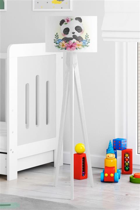 Çekirdek Home Çiçekli Gülen Panda Çocuk Odası Lambader