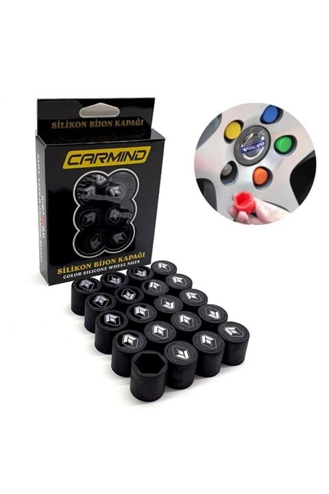 Carmind Renault Siyah Silikon Bijon Kapağı 17 Mm