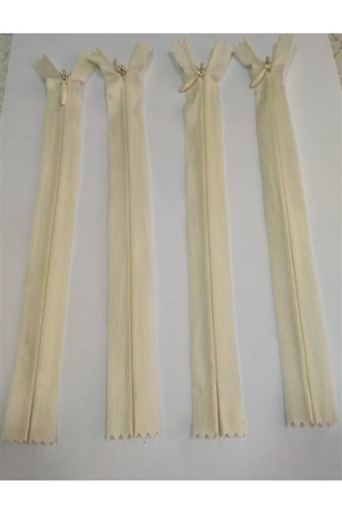 Turuncu Tuhafiye Gizli Etek Fermuarı 20cm Krem 4 Adet