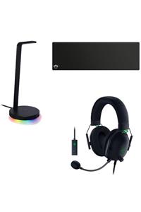 RAZER Blackshark V2 Usb Enhancer + Trust Gxt 758 Xxl Mousepad + Base Station V2 Chroma