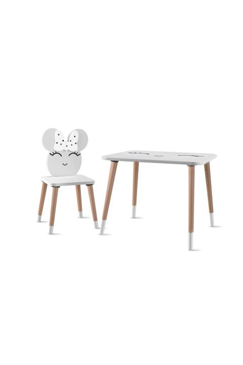 GO BABY Beyaz Minnie Aktivite Masa Sandalyesi