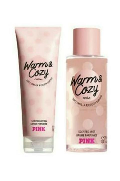 Victoria's Secret Pink Warm Cozy New Collection Vücut Spreyi,vücut Losyonu 2 Li Set
