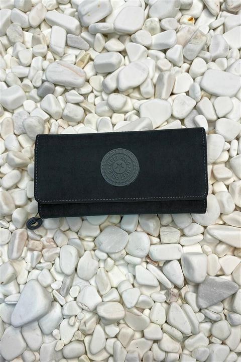 MEET POLO Kadın Siyah Kumaş Cüzdan