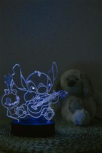 Yubi Design Stitch , Lilo & Stitch 3 Boyutlu Dekoratif Gece Lambası 3d