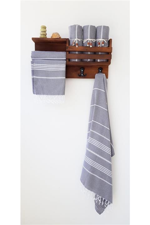 Wellstil 4'lü Sultan Peştamal Set Açık Gri