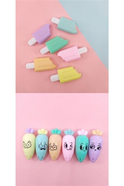 YEŞİL KIRTASİYE Mini Dondurma Ve Havuç Fosforlu Kalem Seti