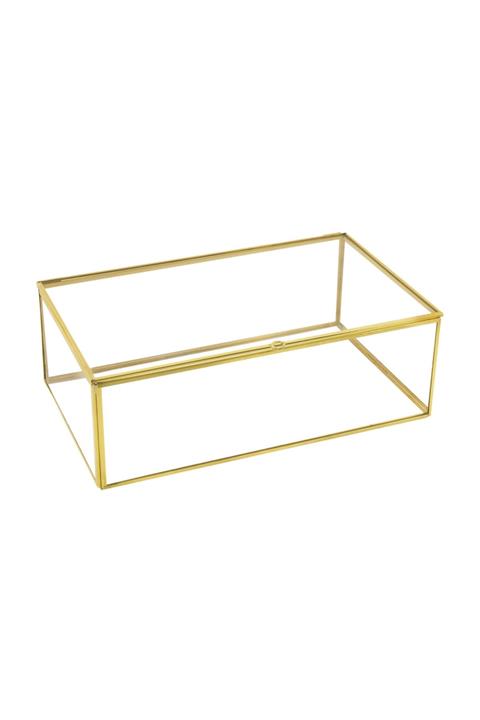 Ahşap Fikir maxi xl gold nişan yüzük makyaj organizer cam kutu