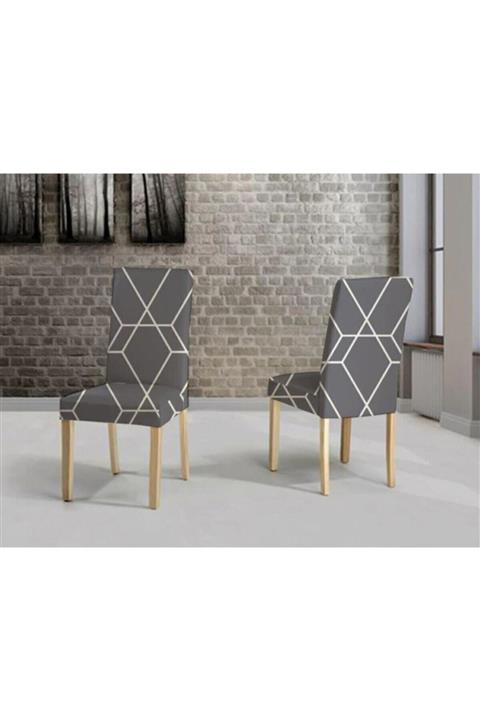 HEYTGAH Dijital Baskılı Kadife Sandalye Örtüsü 6'lı