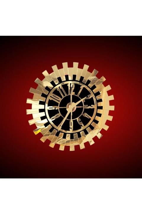 GİZEM SHOP Dekoratif Piyano Duvar Saati Pleksi Ev Ofis Ve Işyeri Için Gold