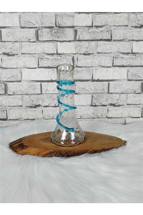 Arkeon Home Üfleme Cam Açık Mavi Bambu Vazo