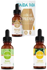 Faida Kekik Yağı (%83.45 Carvacrol) 10 Ml - Propolis 30 Ml - Limon Yağı 10 Ml