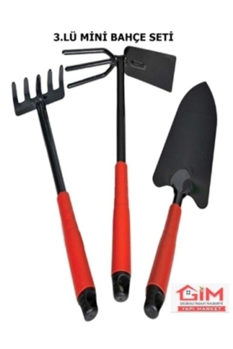 GİM Bahçe Tırmık Çapa Kürek Set 3'lü Bahçıvan Seti