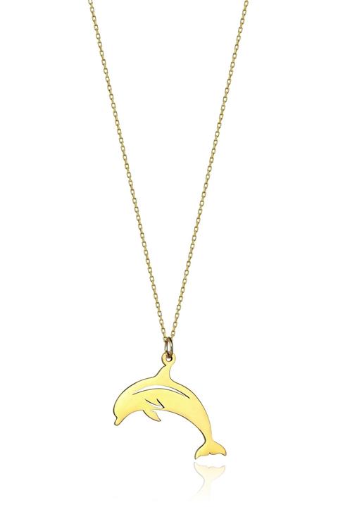 wonomor Altın 14 Ayar Özel Tasarım Hediyelik Yunus Kolye