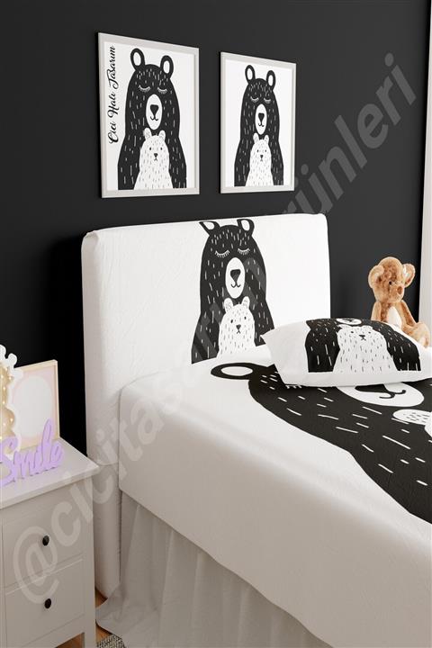 CİCİ TASARIM ÜRÜNLERİ Baza Başlık Kılıfı Sevimli Yavru Ayıcık