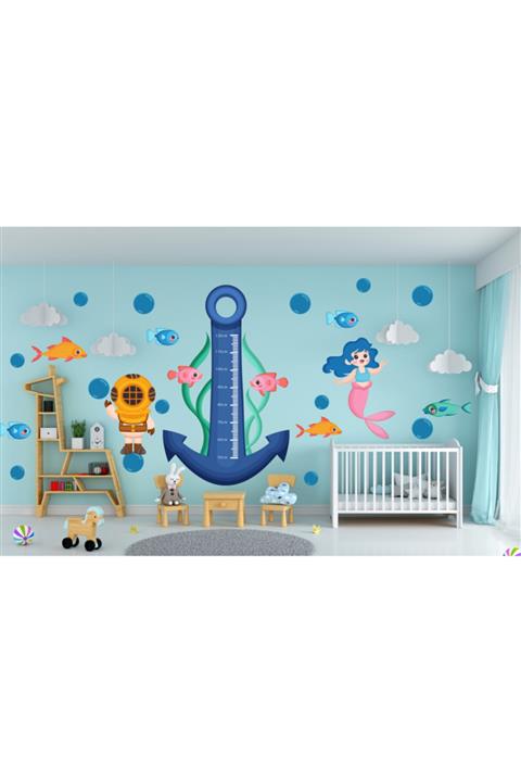 Ender Boy Ölçüm Ve Sevimli Sualtı Dünyası Duvar Sticker