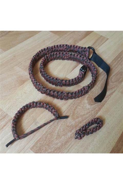 Spinoton Outdoor Spor Plastik Tokalı Kemer Seti Askeri Kamuflaj  Paraşüt Ipi Paracord 550+ 4mm