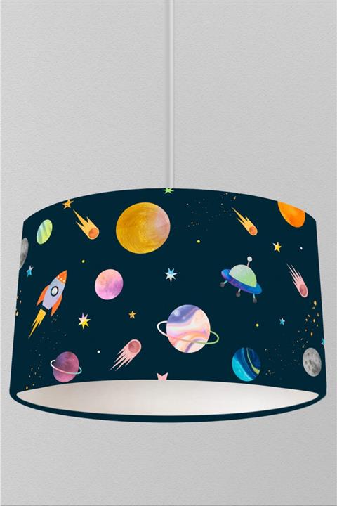 JUNİOR HOME CONCEPT Uzay Ve Renkli Gezegenler Çocuk Odası Sarkıt Avize