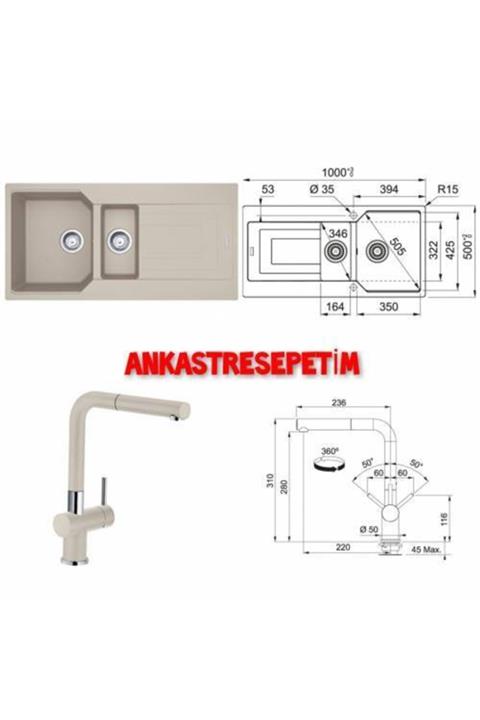 Franke Yetkili Satış Bayisinde Ubg 651-100 Sahara Eviye,active Plus Doccia Sahara Armatür Set