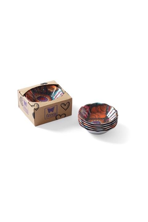 MorzaYolu Melamin X6 Adet Kahveci Çay Tabak Desenli 10cm Çap:10cm Yuk:2.5cm 288gr