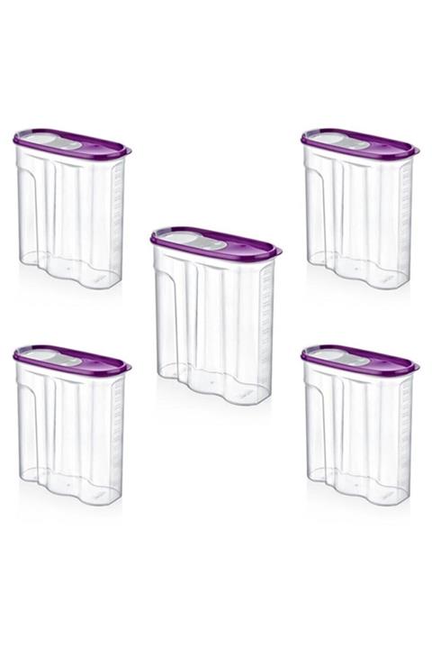 akisshome 5 Adet 4litre Erzak Saklama Kabı Seti