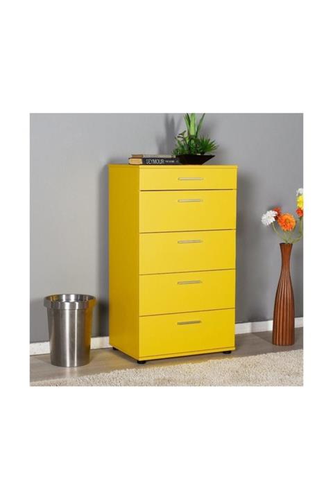 Vivense Adore Trendline 5 Çekmeceli Şifonyer - Sari