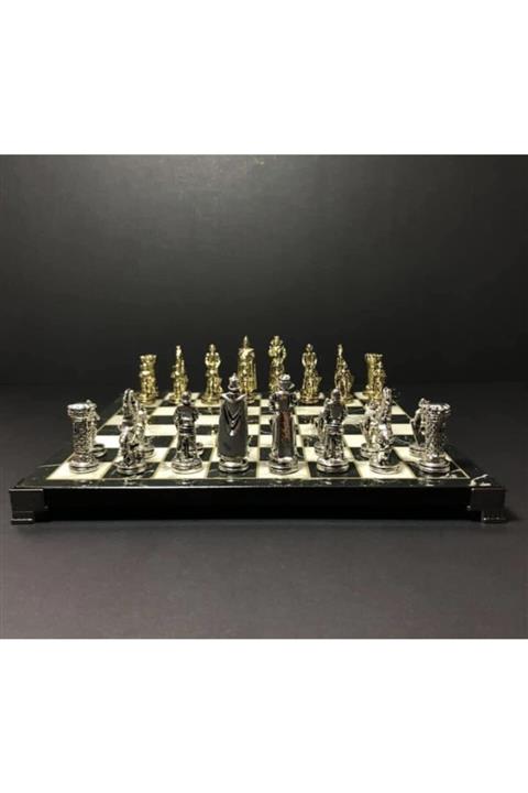 POLO BLUE 30*30 Cm Ingiliz Figür Döküm Taşlı Satranç Seti