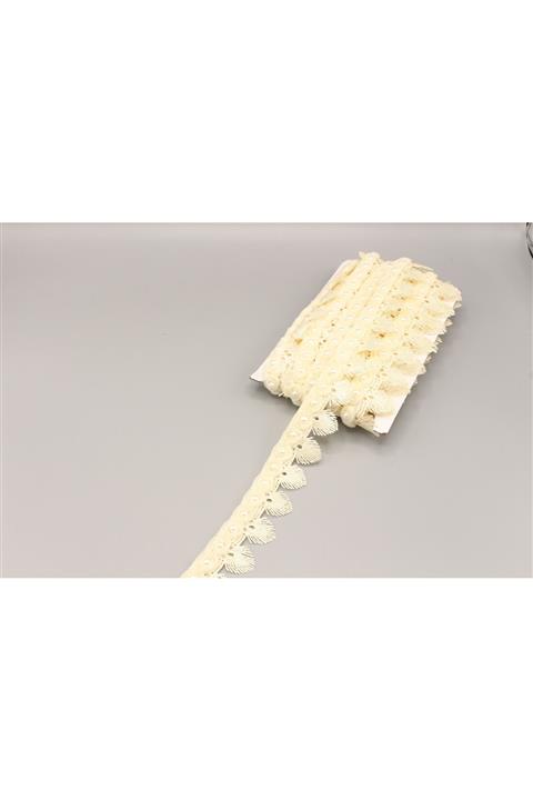 HaserEticaret Krem İncili Dantel Motifli Şerit Dz-60