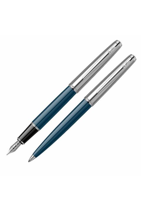 Scrikss Isminize Özel 78 Lacivert Dolma Kalem Tükenmez Kalem Set
