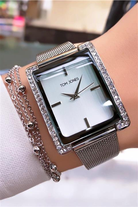 Tom Jones Marka Dikdörtgen Kol Saati Bileklik Hediyeli