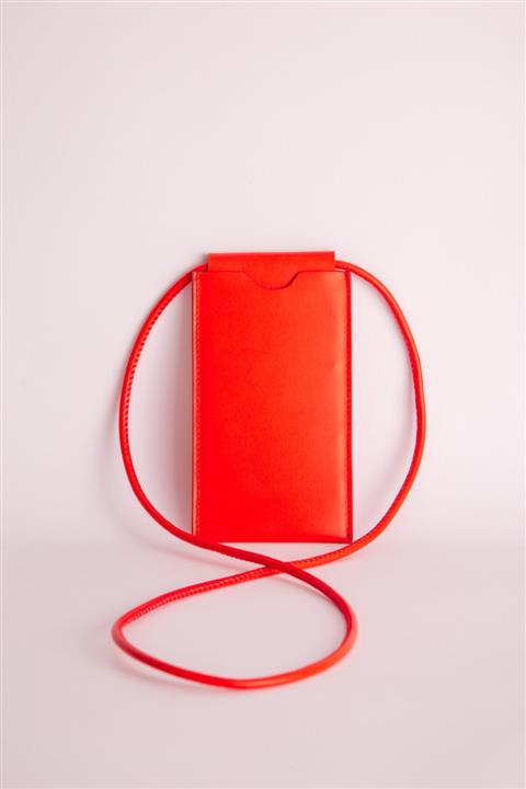 BAGBOX Kırmızı Hakiki Deri Telefonluk ,kartlık