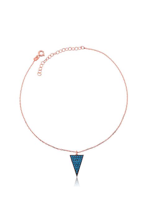 Gumush Gümüş Mavi Üçgen Halhal