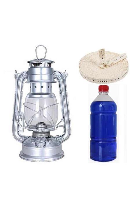 Vipfırsat Gri Klasik Gemici Lambası 500 ml Kandil Yakıtı 1 M Fitil