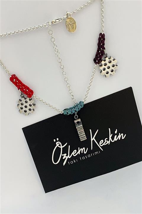 ÖZLEM KESKİN TAKI TASARIMI Gümüş Nazarlık Kalın Zincir Halhal